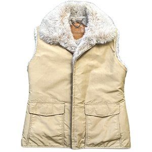 Woolrich Tan Winter Vest (Vintage, Faux Fur, Made in U.S.A.)